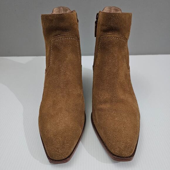 Cole Haan Naia Ankle Bootie Western Cowgirl Golden Toffee Suede Size 9.5 - Picture 6 of 16